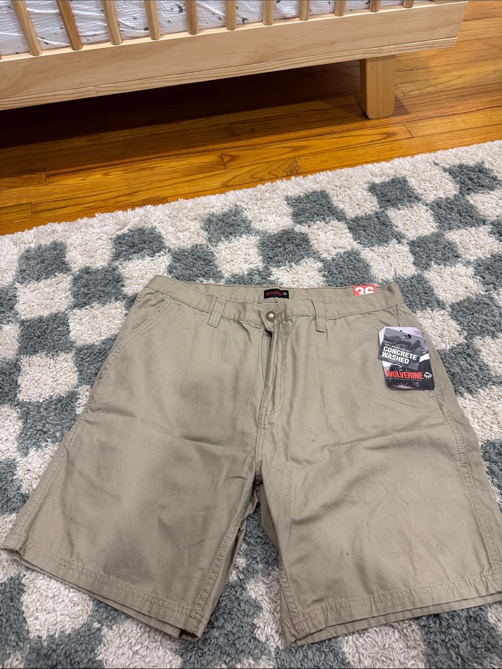 Wolverine Concrete Washed Khaki Flat Front Men’s Shorts
